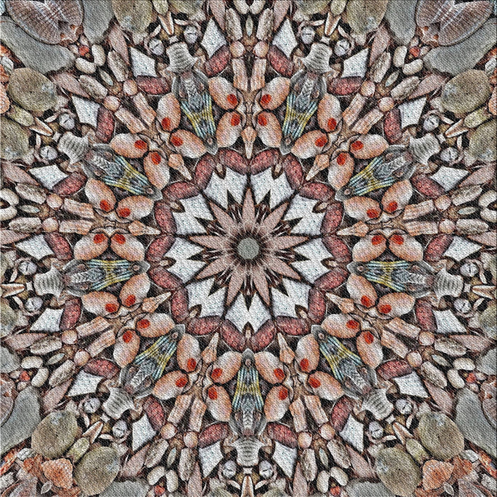 Square Patterned Dark Brown Novelty Rug, pat195