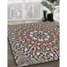 Patterned Dark Brown Novelty Rug in Family Room, pat195