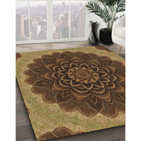 Patterned Cinnamon Brown Rug, pat196brn