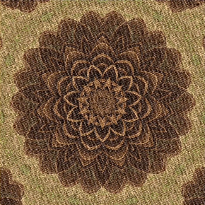 Round Machine Washable Transitional Cinnamon Brown Rug, wshpat196brn