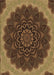 Machine Washable Transitional Cinnamon Brown Rug, wshpat196brn