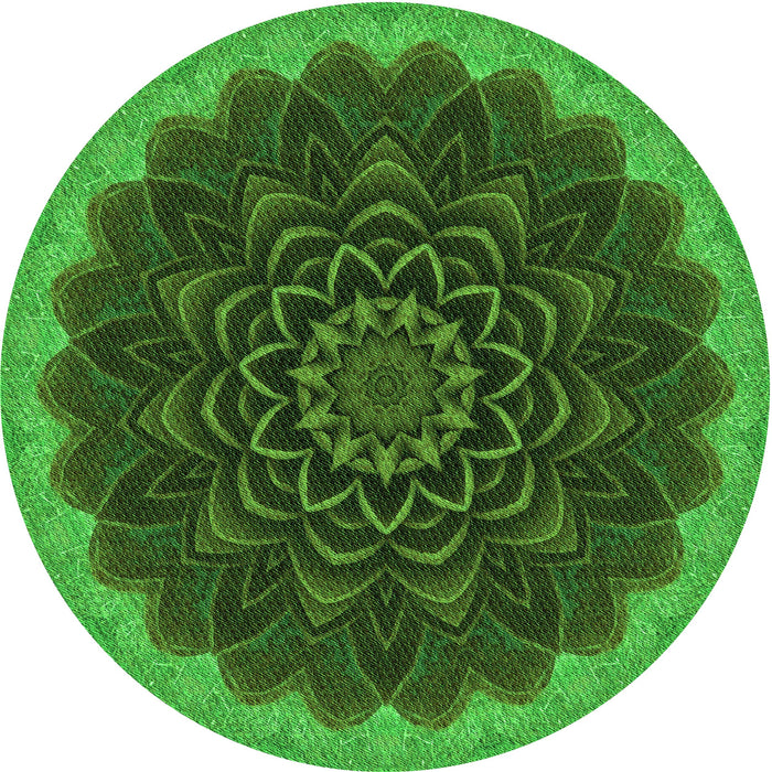 Square Machine Washable Transitional Deep Emerald Green Rug in a Living Room, wshpat196grn