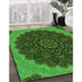 Patterned Deep Emerald Green Rug in Family Room, pat196grn