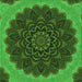 Round Patterned Deep Emerald Green Rug, pat196grn