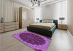 Patterned Purple Rug in a Bedroom, pat196pur