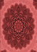 Patterned Tomato Red Rug, pat196rd