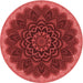 Square Patterned Tomato Red Rug, pat196rd
