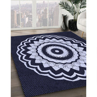 Patterned Night Blue Rug, pat1960blu