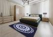 Patterned Night Blue Rug in a Bedroom, pat1960blu