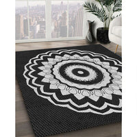 Patterned Black Rug, pat1960gry