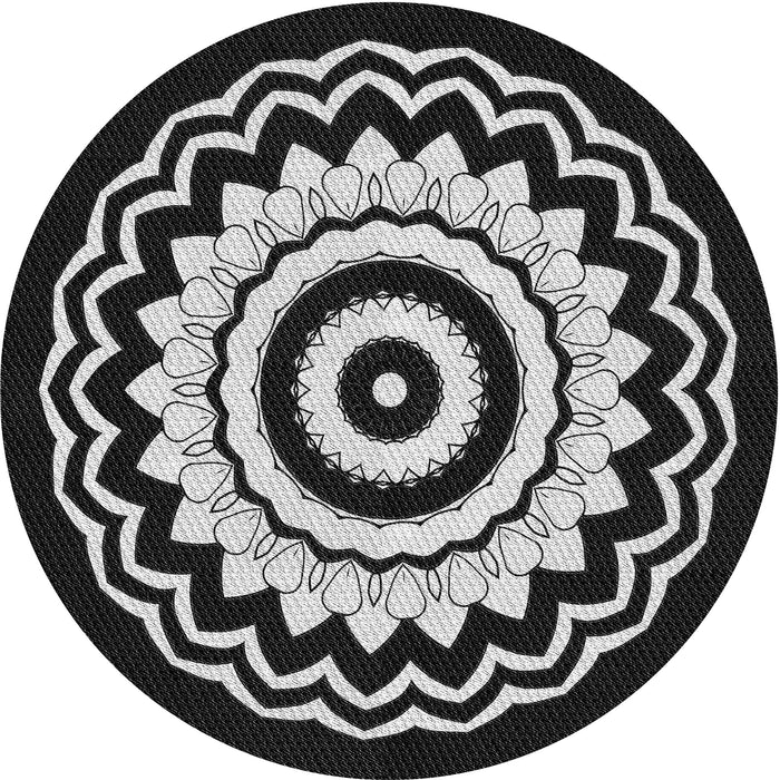 Square Machine Washable Transitional Black Rug in a Living Room, wshpat1960gry