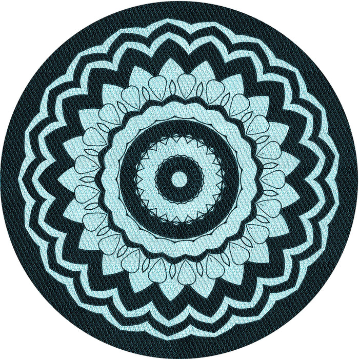 Square Patterned Deep Teal Green Rug, pat1960lblu