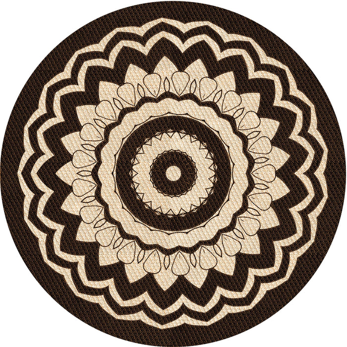 Square Patterned Light Copper Gold Rug, pat1960org