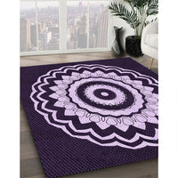 Patterned Deep Purple Rug, pat1960pur