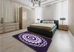 Round Machine Washable Transitional Deep Purple Rug in a Office, wshpat1960pur