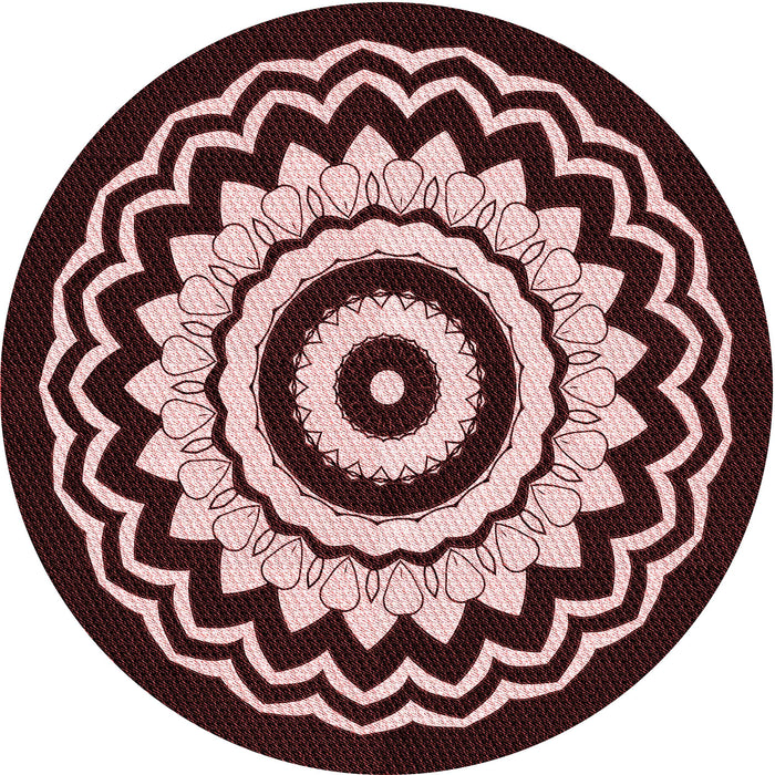 Square Patterned Chocolate Brown Rug, pat1960rd