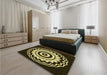 Patterned Midnight Gray Rug in a Bedroom, pat1960yw