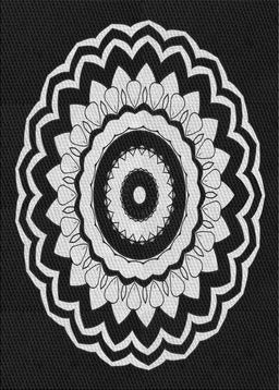 Patterned Dark Gray Novelty Rug, pat1960