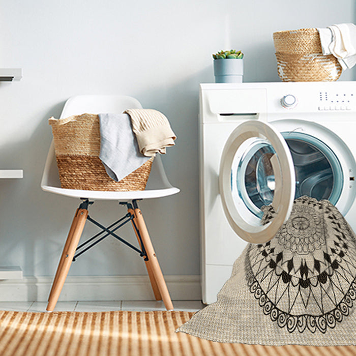 Machine Washable Transitional Brown Rug in a Washing Machine, wshpat1962brn