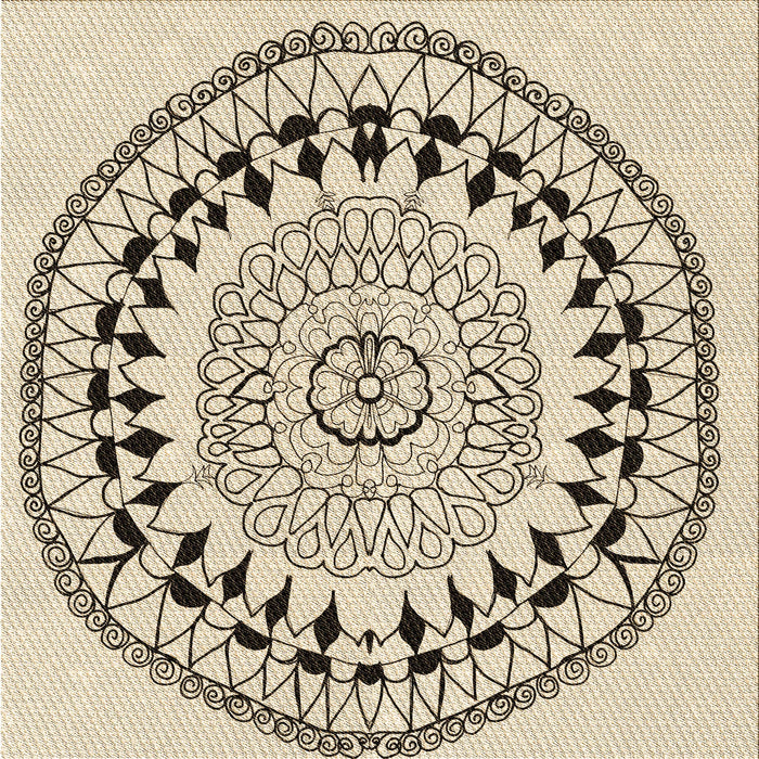 Round Machine Washable Transitional Brown Rug, wshpat1962brn