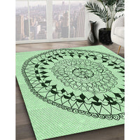 Patterned Mint Green Rug, pat1962grn