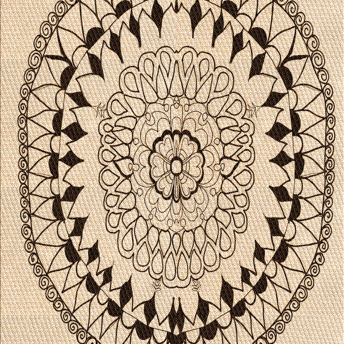 Patterned Dark Gold Brown Rug, pat1962org