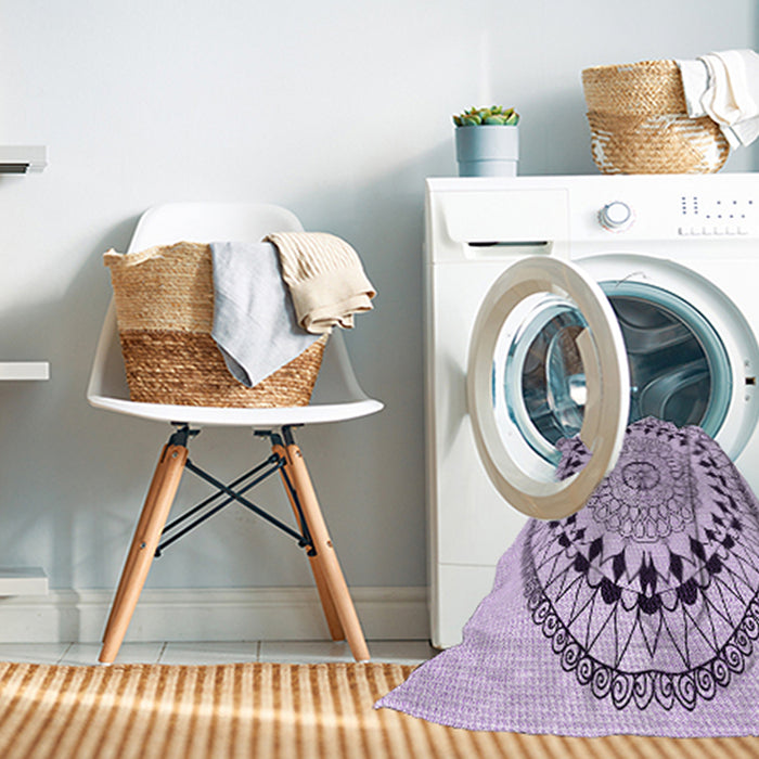 Machine Washable Transitional Purple Flower Purple Rug in a Washing Machine, wshpat1962pur