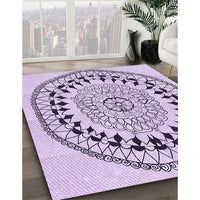 Patterned Purple Flower Purple Rug, pat1962pur