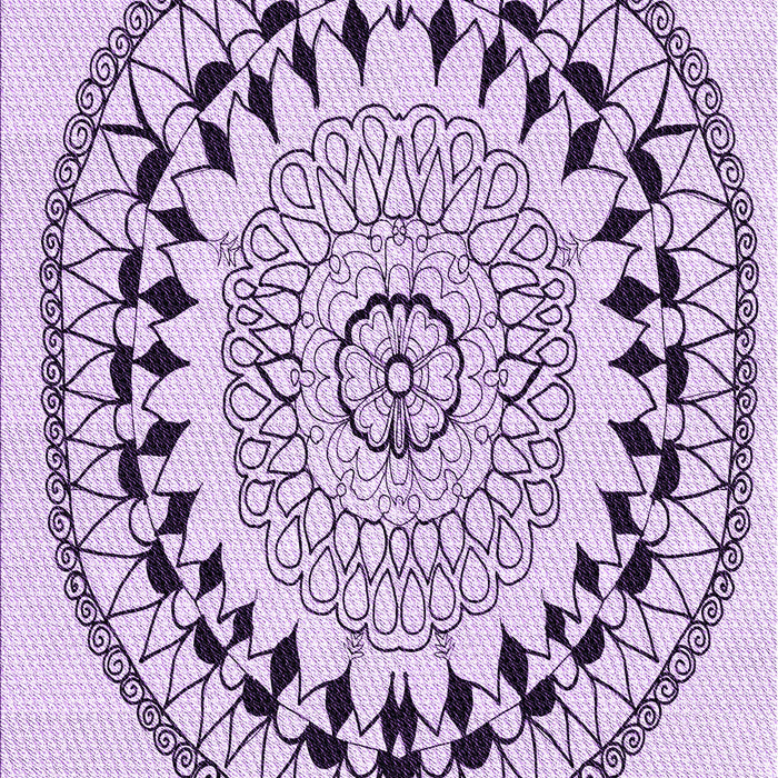 Machine Washable Transitional Purple Flower Purple Rug, wshpat1962pur