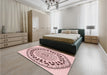 Patterned Red Rug in a Bedroom, pat1962rd