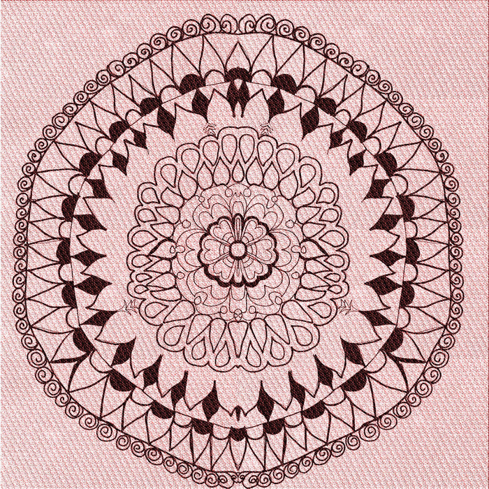 Round Patterned Red Rug, pat1962rd