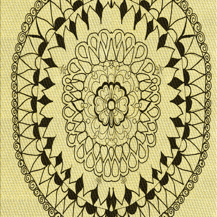 Machine Washable Transitional Sun Yellow Rug, wshpat1962yw