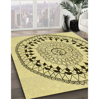 Patterned Sun Yellow Rug, pat1962yw