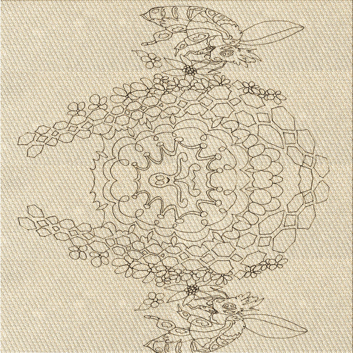 Round Patterned Moccasin Beige Rug, pat1963brn