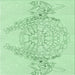 Round Patterned Mint Green Rug, pat1963grn
