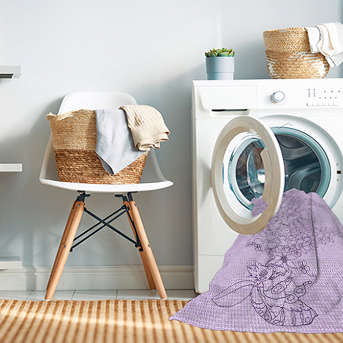 Machine Washable Transitional Bright Lilac Purple Rug in a Washing Machine, wshpat1963pur