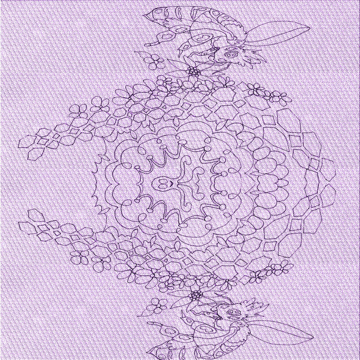 Round Machine Washable Transitional Bright Lilac Purple Rug, wshpat1963pur