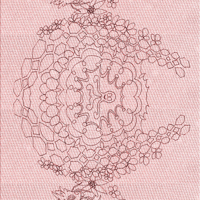 Patterned Pastel Red Pink Rug, pat1963rd