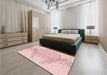 Patterned Pastel Red Pink Rug in a Bedroom, pat1963rd