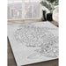 Machine Washable Transitional White Smoke Rug in a Family Room, wshpat1963