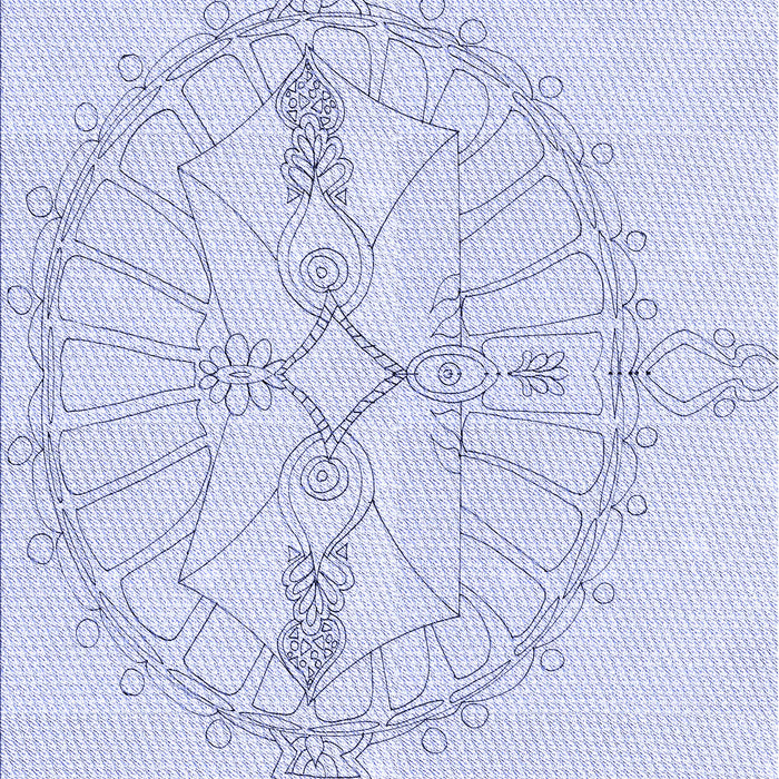 Patterned Denim Blue Rug, pat1964blu