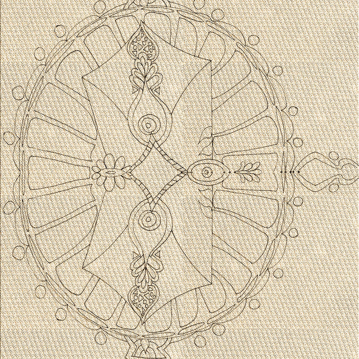 Patterned Moccasin Beige Rug, pat1964brn