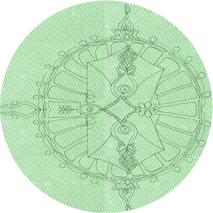 Square Machine Washable Transitional Mint Green Rug in a Living Room, wshpat1964grn