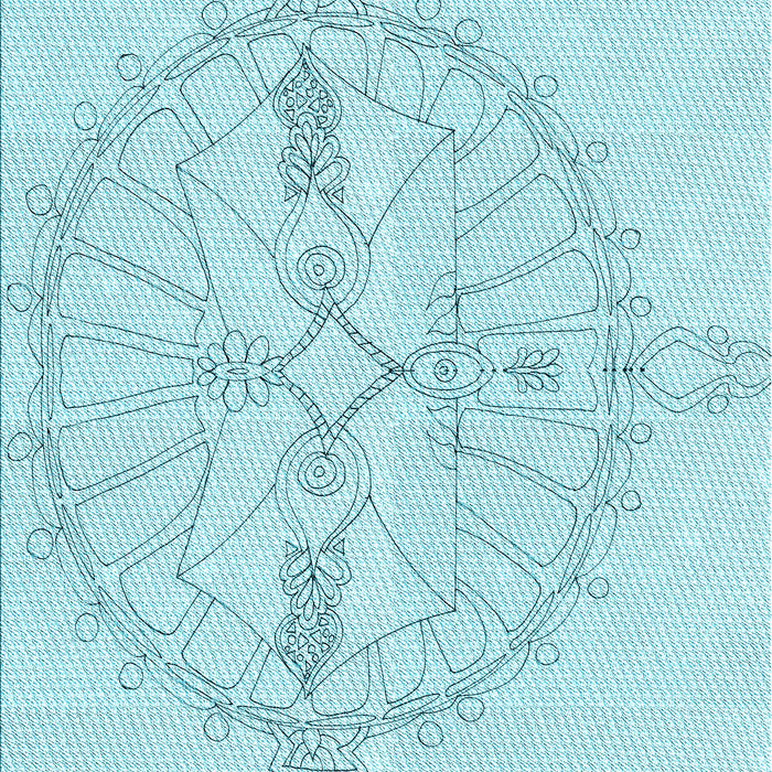 Machine Washable Transitional Diamond Blue Rug, wshpat1964lblu