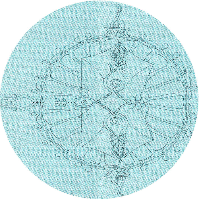 Square Machine Washable Transitional Diamond Blue Rug in a Living Room, wshpat1964lblu