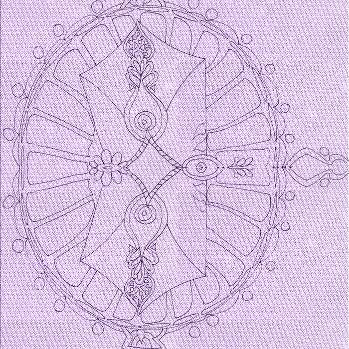 Machine Washable Transitional Bright Lilac Purple Rug, wshpat1964pur