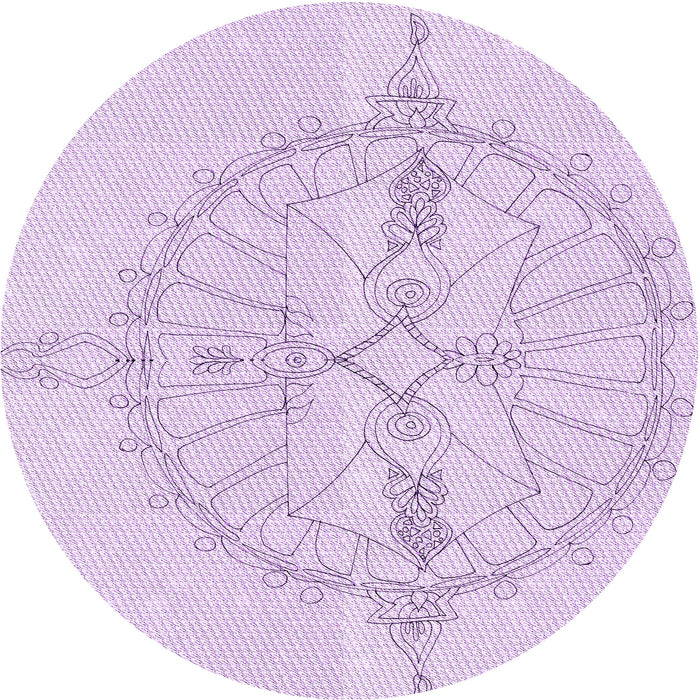 Square Machine Washable Transitional Bright Lilac Purple Rug in a Living Room, wshpat1964pur