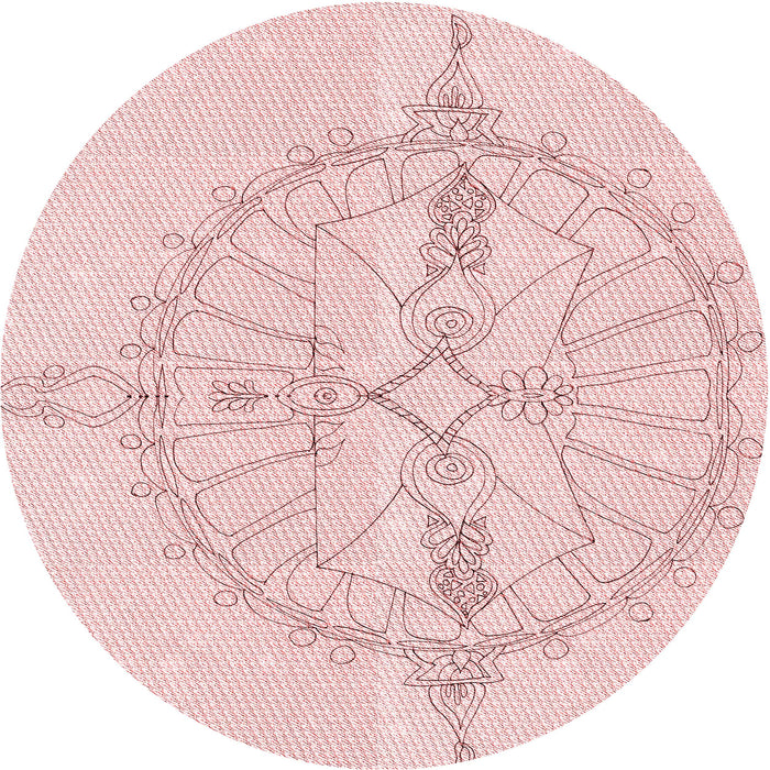 Square Machine Washable Transitional Light Coral Pink Rug in a Living Room, wshpat1964rd