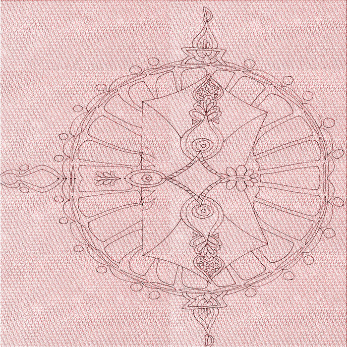 Round Patterned Light Coral Pink Rug, pat1964rd