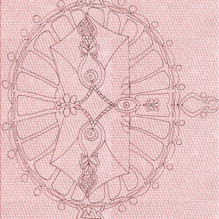 Patterned Light Coral Pink Rug, pat1964rd